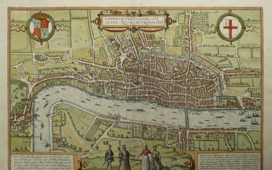 Europe, Town plan - U.K. / London; Georg Braun en Frans Hogenberg - Londinum Feracissimi Angliae Regni Metropolis - 1581-1600
