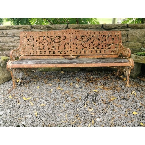 Extremely rare 19th C. Coalbrookdale garden bench decorated ...