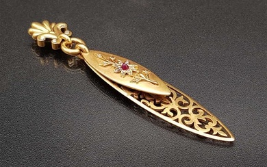 FABERGE - GOLD LETTER OPENER w. DIAMONDs, SOTHEBY's