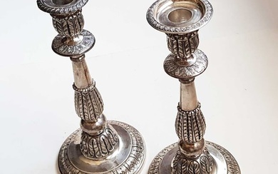FABERGE - PAIR of SILVER CANDLESTICK fr. SOTHEBY's