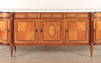 FRENCH KINGWOOD MARBLE TOP SIDEBOARD C.1950