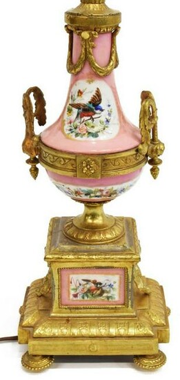 FRENCH PH MOUREY PORCELAIN URN TABLE LAMP