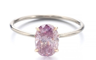 Fancy deep purplish pink diamond ring