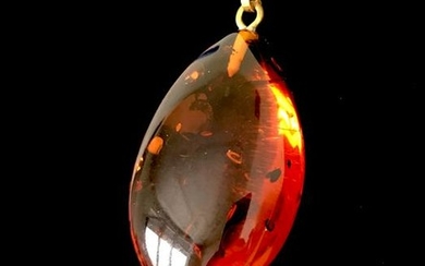 Fascinating Amber Pendant shaped like a Drop