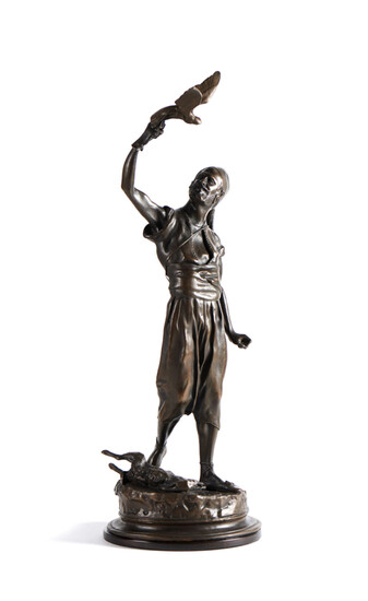 "Fauconnier", Escultura em bronze