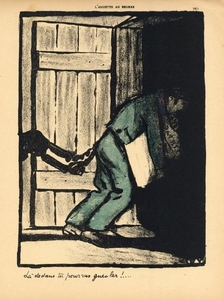 Felix Vallotton original lithograph "Crimes et