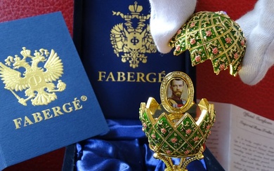 Figure - House of Fabergé - Imperial Egg - Original box included- Fabergé style - Certificate of Authenticity - Enamel