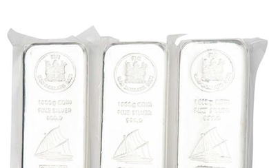 Fiji Inseln, 3 x 2.50 $ 2021, 3 Kilogramm Silber als Münzbarren