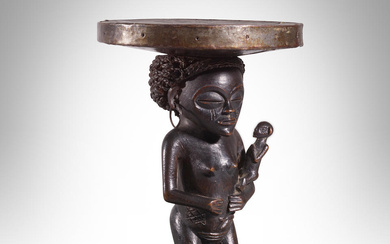 Fine Chokwe Stool with Maternity Figure, Angola
