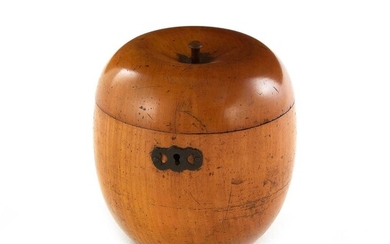 Fine George III fruitwood apple-form tea caddy
