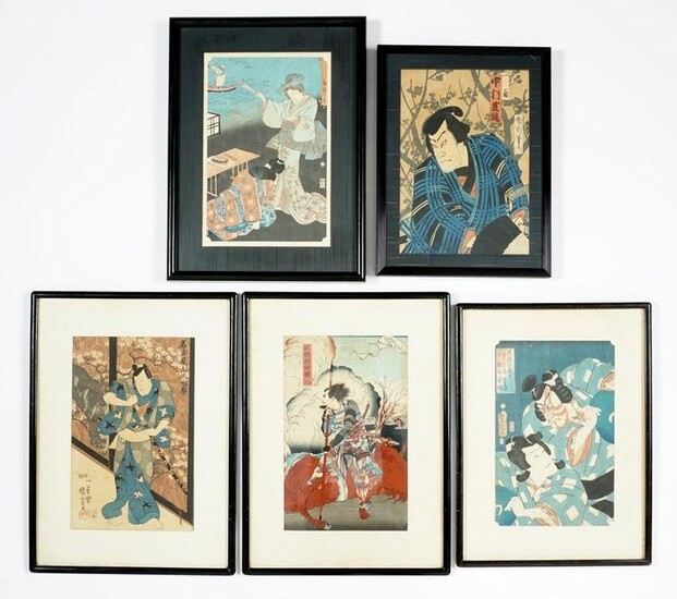 Five Framed Japanese Woodblock Prints