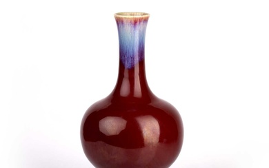 Flambe glazed bottle vase Chinese, 18th Century modelled with a...