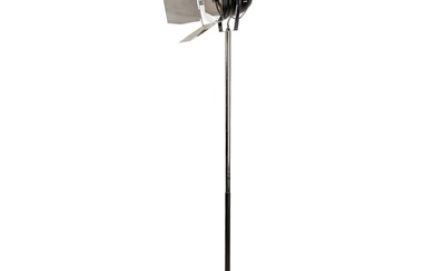 Floor lamp with chromed and black painted metal