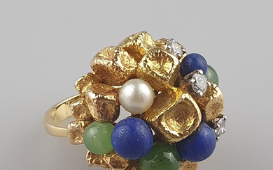 Floral GOLD RING - 750/000 yellow gold (18K).