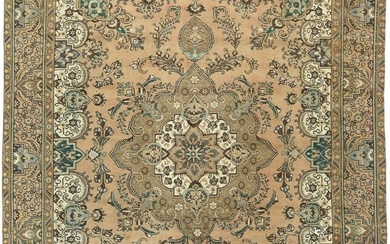Floral Traditional Muted Vintage 98X125 Distressed Vintage Oriental Rug Carpet