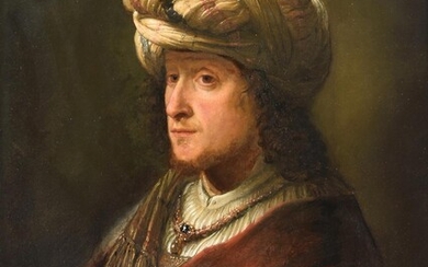 Follower of Rembrandt van Rijn, Portrait of a gentleman, possibly the artist