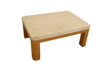 Fossilized Travertine Marble Coffee Table