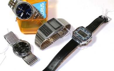 Four wristwatches, to include a gents Eternamatic Centenaire, two digital...