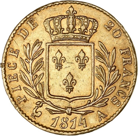 France - 20 Francs 1814-A Louis XVIII - Gold