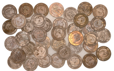 France, Napoleon III (1852-1870), 10 Centimes (39), 1855a (5), 1855b (3), 1855bb...