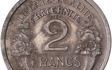 France. Vichy France (1940-1944). 2 Francs 1941 Morlon. Essai en fer