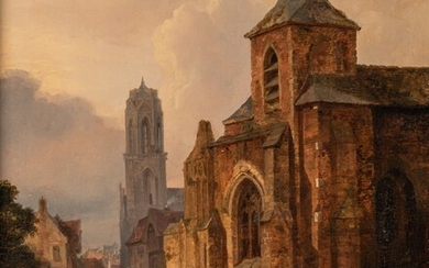 François Antoine Bossuet (1798-1889), view of Utrecht, 1837, oil on panel, 35 x 42,5 cm...