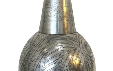 French Art Deco Metal Vase by Jacques Douau
