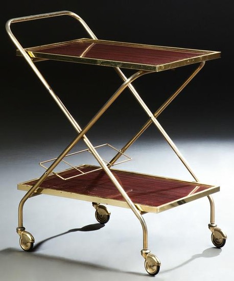 French Brass and Formica Dessert Cart, 20th c., the