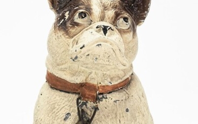French Bulldog Seated Spelter Bank