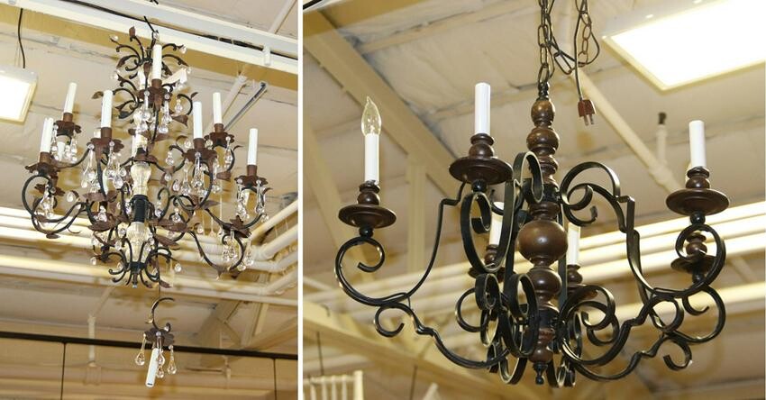 French Chandelier and Iron Chandelier