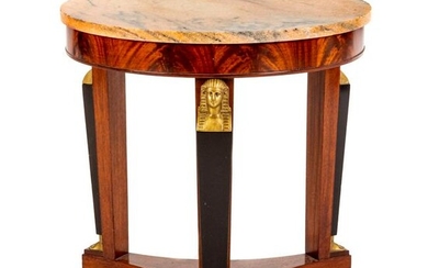 French Empire Marble Top Round Table