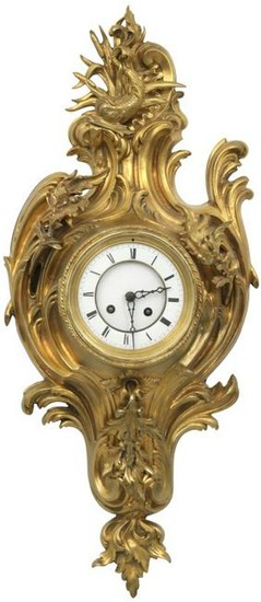 French Gilt Bronze Cartel Clock