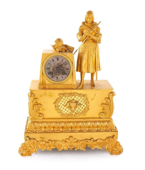 French Gilt-Bronze Figural Mantel Clock, for Southern Market