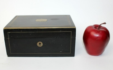 French Napoleon III ebonized dresser box