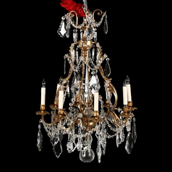 French Rococo Style Drop Prism Chandelier