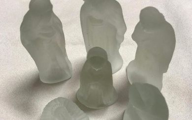 Frosted Glass Nativity Figures Set