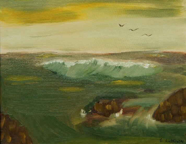 G. Anderson, British school, late 20th century- Seascape; oil on canvasboard, signed 'G. ANDERSON' (lower right), 35.3 x 45.7 cm.