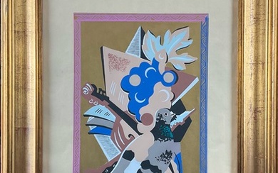 GINO SEVERINI "Nature morte au pigeon" 1930 pochoir cm 45x31 firmato in lastra i