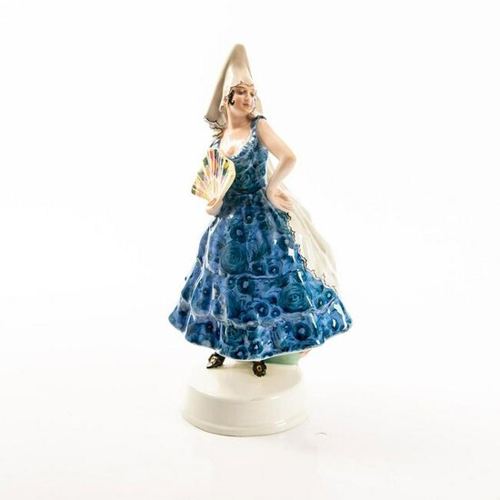 GOLDSCHEIDER FIGURINE BLUE FLORAL DRESS SPANISH DANCER