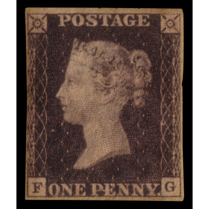 GREAT BRITAIN 1840 1d. black "Penny Black". Toned Provenance: The Romano Padoan collection MH..........(Yv. 1)Read more