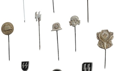 GROUP OF 13 GERMAN WWII TYPE STICKPINS