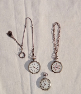 GROUP OF 3 FRENCH SILVER POCKET WATCHES