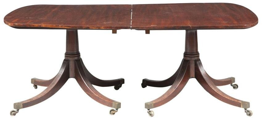 George III Style Mahogany Two-Pedestal Dining Table