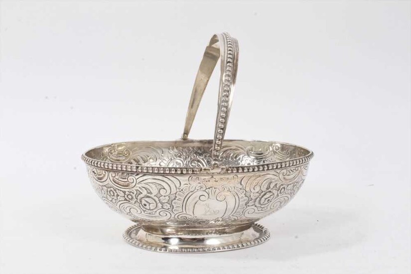 George III silver footed basket
