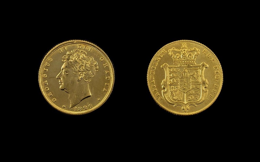 George IV Shield back 22ct Gold Sovereign. Dated 1826, Lond...