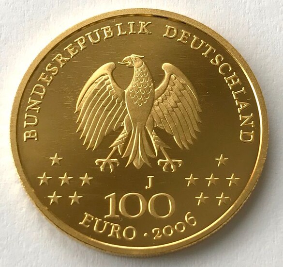 Germany - 100 Euro 2006 J - UNESCO Klassisches Weimar - 1/2 oz - Gold