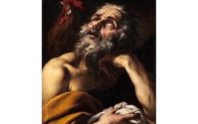 Giacinto Brandi, 1621/23 Poli – 1691 Rom, zug., HEILIGER PETRUS MIT DEM HAHN