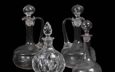 Glass decanters, 4 pcs. 20th century.