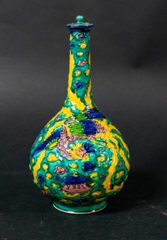 Glazed Ceramic Phoenix Vase