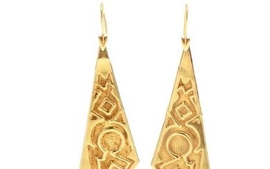Gold Geometric Dangle Earrings, LaLaounis
